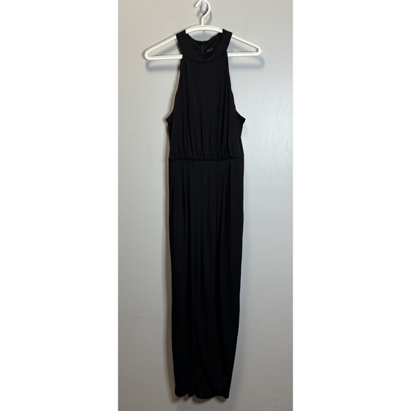 VENUS Dresses & Skirts - Venus Dress Maxi Woman's Large Black Halter Sleeveless Wrap Open Front Lined